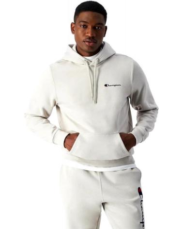 CHAMPION HOODED SWEATSHIRT WITH EMBROIDERED LOGO BEIGE BEIGE
