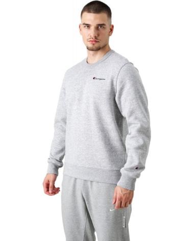 SWEAT-SHIRT CHAMPION COL ROND LOGO BRODÉ GRIS GRIS