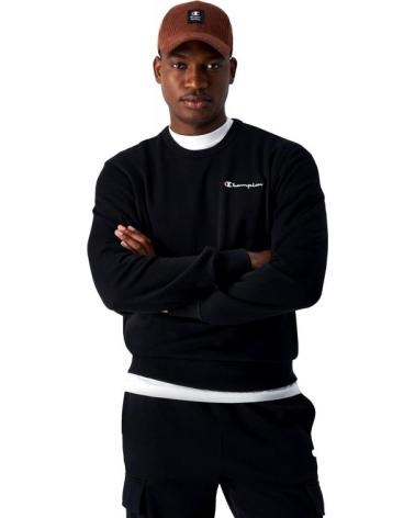 SWEAT-SHIRT CHAMPION SMALL EMBROIDERED LOGO COL ROND NOIR NEGRO