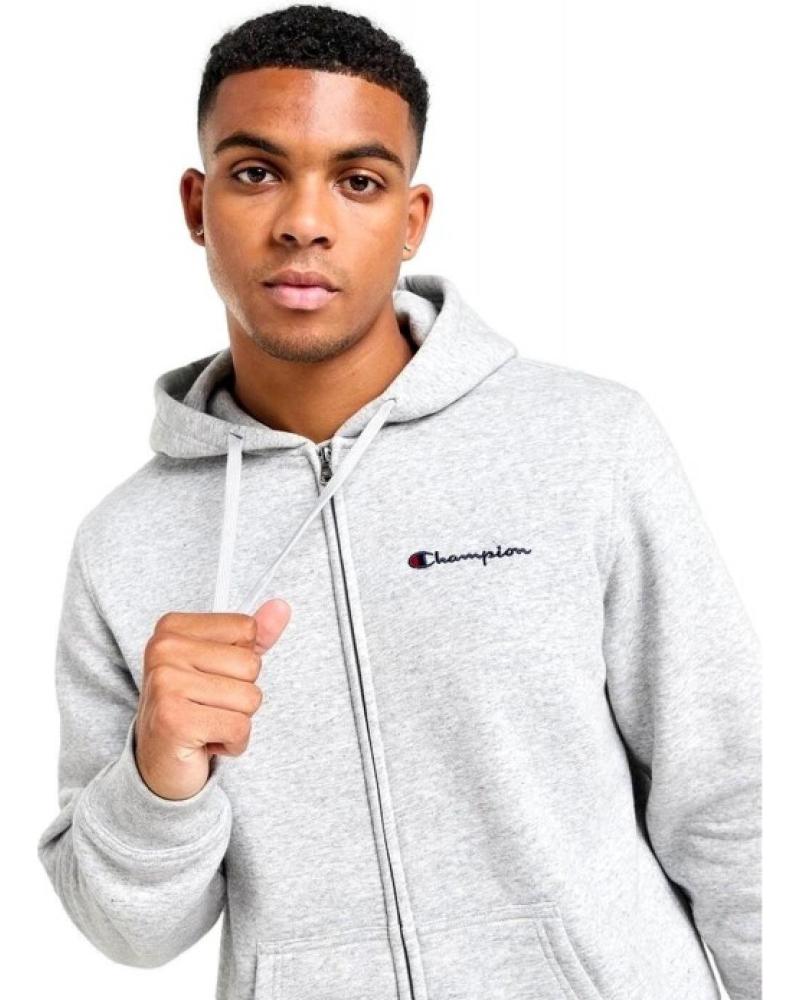SWEAT À CAPUCHE ZIPPÉ CHAMPION SMALL LOGO GRIS GRIS