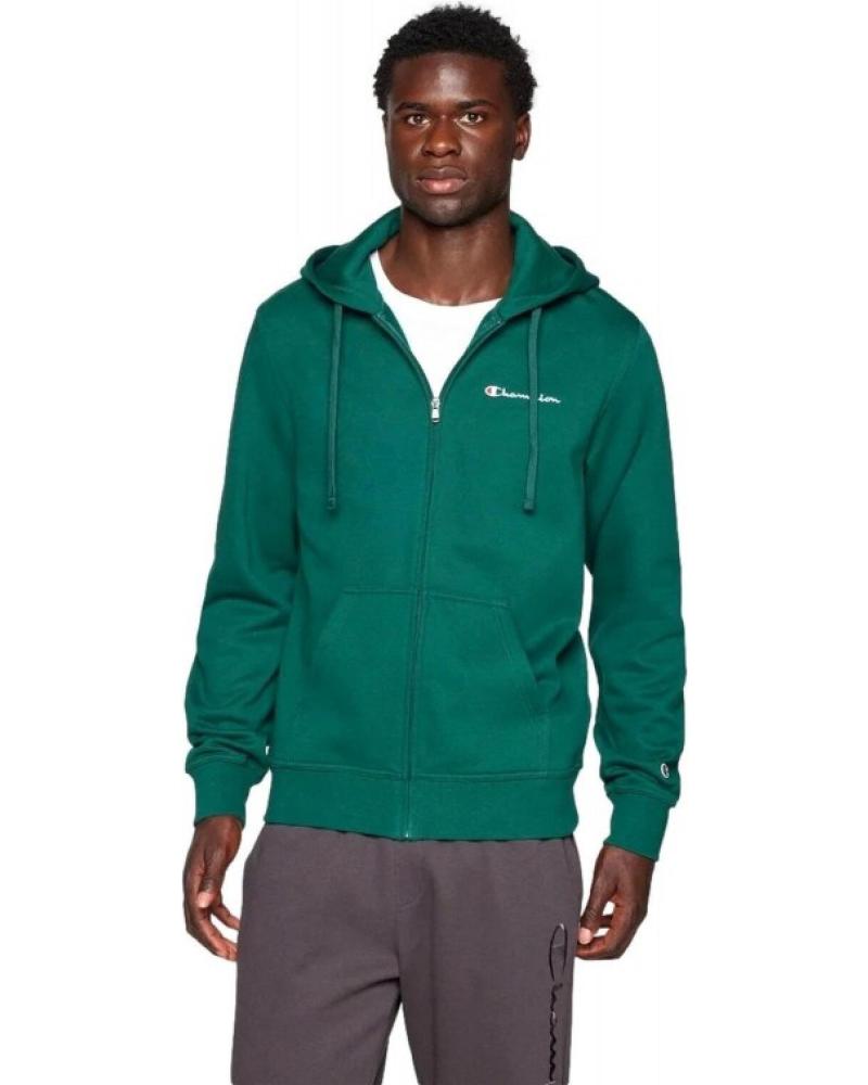 SWEAT À CAPUCHE ZIPPÉ CHAMPION VERT AVEC PETIT LOGO VERDE