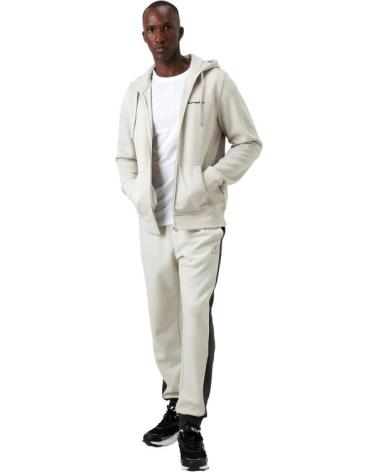CHAMPION BEIGE FULL ZIP HOODED SWEATSHIRT WITH SMALL LOGO BEIGE