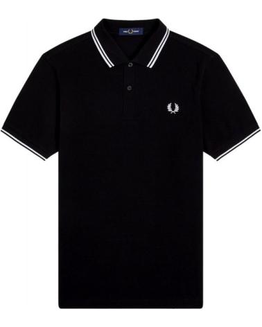 FRED PERRY TWIN TIPPED POLO W54 SCHWARZ NEGRO