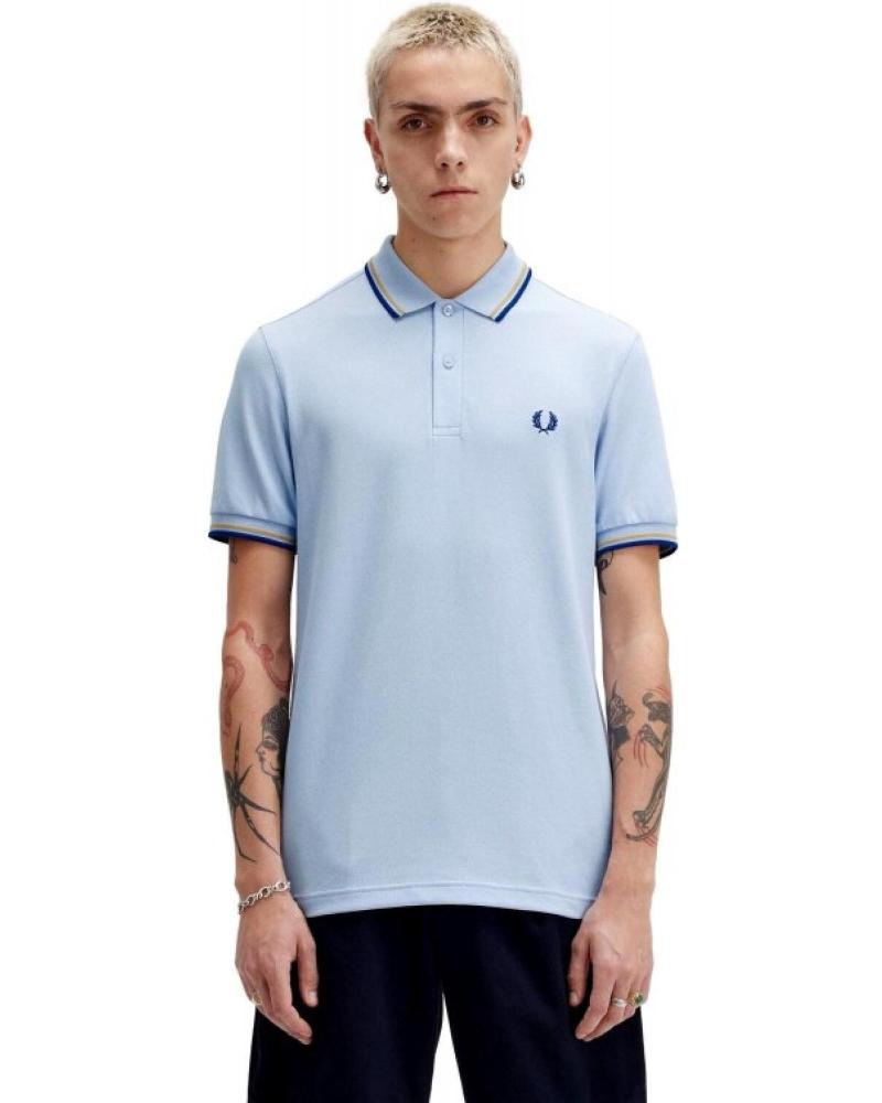 FRED PERRY POLO TWIN TIPPED X51 HELLBLAU CELESTE