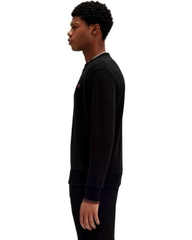 SUDADERA FRED PERRY EMBROIDERED LOGO CREW NECK NEGRA NEGRO
