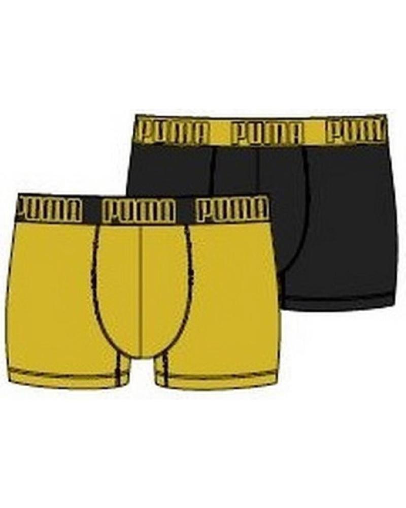 BOXERS PUMA BIPACK EVERYDAY TRUNK NOIR ET JAUNE AMARILLO