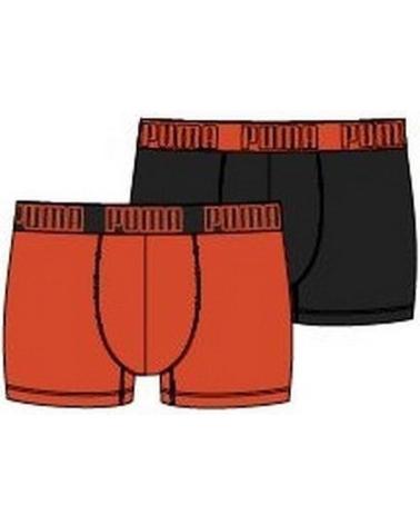 PUMA BOXERS EVERYDAY TRUNK - LOT DE 2 (NOIR/ORANGE) NARANJA
