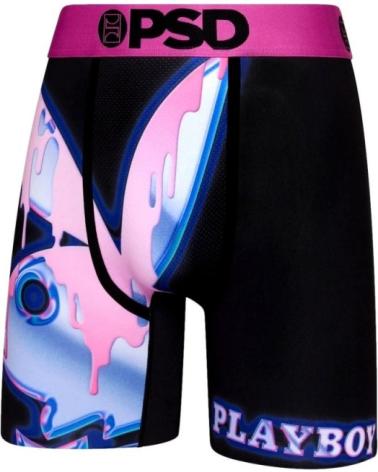 PSD BOXER CORE FIT LENGTH PLAYBOY LOGO CHROMED DRIP SCHWARZ NEGRO