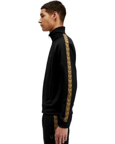 JAQUETA FRED PERRY TRACK JACKET CONTRAST TAPE PRETA NEGRO