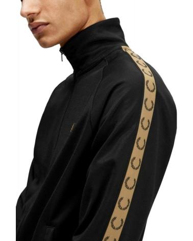 JAQUETA FRED PERRY TRACK JACKET CONTRAST TAPE PRETA NEGRO