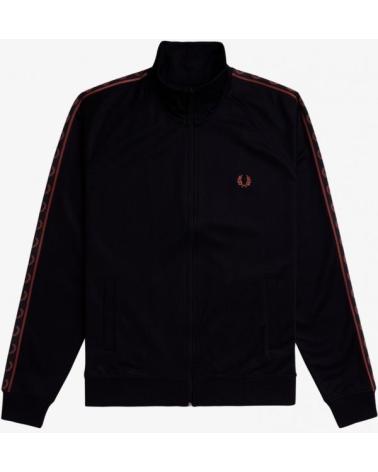 JAQUETA FRED PERRY TRACK JACKET CONTRAST TAPE PRETA NEGRO