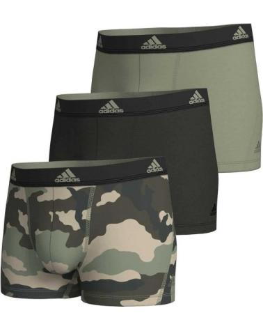 ADIDAS LOT DE 3 BOXERS ACTIVE FLEX COTTON - CAMOUFLAGE ET VERTS ASSORTIS VERDOSO