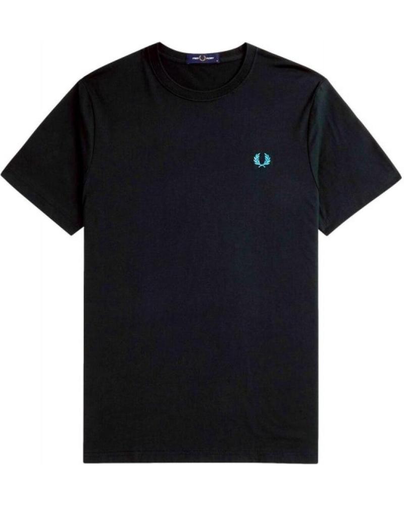 FRED PERRY W64 TEE T-SHIRT MIT GESTICKTEM LOGO MARINE MARINO