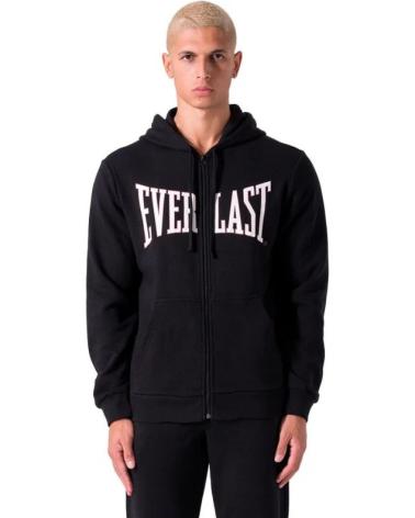 FELPA CON CAPPUCCIO EVERLAST NERA CON LOGO FRONTALE BIANCO NEGRO