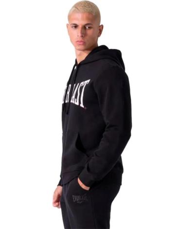 FELPA CON CAPPUCCIO EVERLAST NERA CON LOGO FRONTALE BIANCO NEGRO