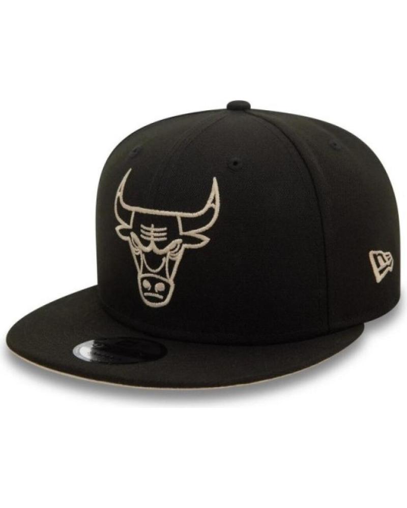 NEW ERA 9FIFTY CHICAGO BULLS WORDMARK FLAT BRIM BLACK CAP NEGRO