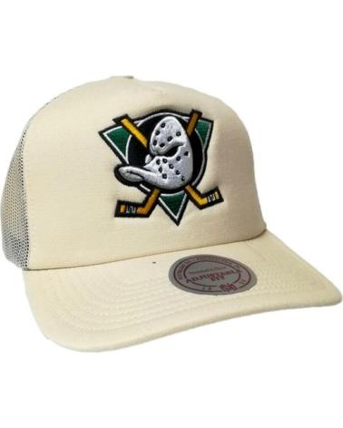 CAPPELLINO MITCHELL & NESS ANAHEIM DUCKS EVERGREEN FLAT CAP BEIGE BEIGE