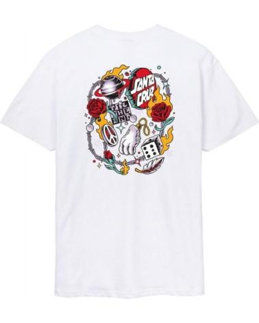 T-SHIRT SANTA CRUZ LUCKY DAY TEE BIANCA BLANCO T-SHIRT SANTA CRUZ LUCKY DAY TEE BIANCA BLANCO