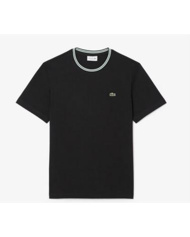 T-SHIRT LACOSTE RINGER NOIR NEGRO