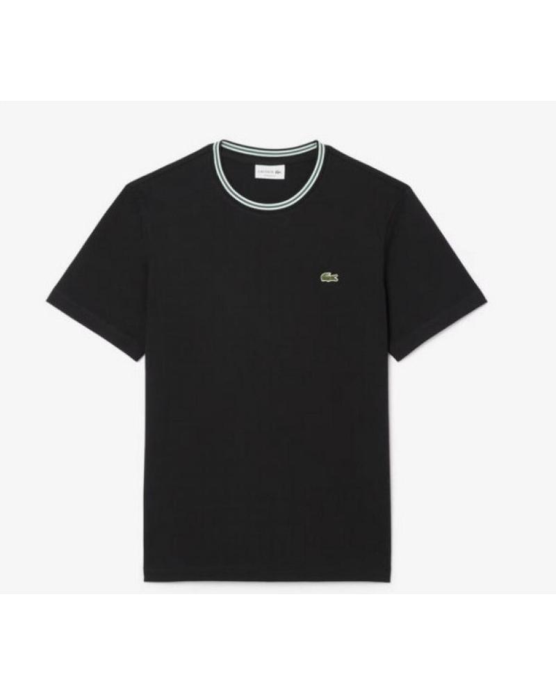 T-SHIRT LACOSTE RINGER NOIR NEGRO