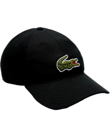 CAPPELLINO LACOSTE BIG CROCO NERO NEGRO