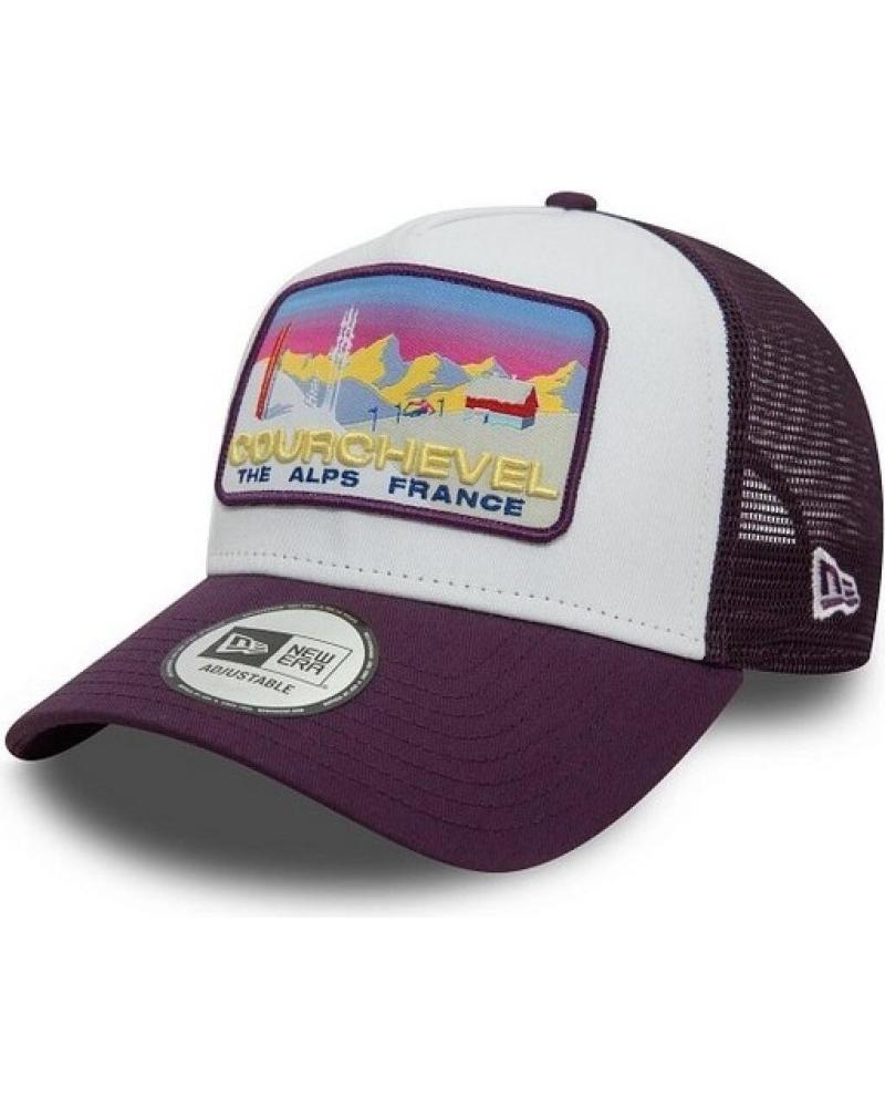 CAPPELLINO TRUCKER NEW ERA COURCHEVEL SKI PATCH BIANCO E GRANATA BLANCO