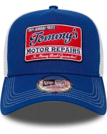 CASQUETTE TRUCKER NEW ERA VINTAGE BLEU ROYAL AVEC PATCH 'RONNY'S MOTOR REPAIR' ROYAL