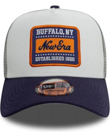 CASQUETTE TRUCKER NEW ERA NE PATCH COTON CANVAS GRIS ET MARINE NAVY