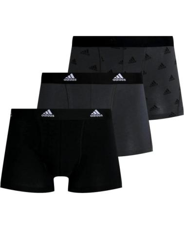 ADIDAS TRIPACK BOXERS ACTIVE FLEX ALGODÃO PRETO-CINZA LEOPARDO MULTICOLORIDO MULTICOLOR