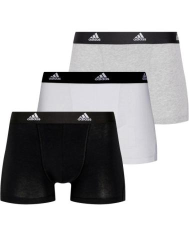 ADIDAS TRIPACK BOXERS ACTIVE FLEX ALGODÃO BRANCO-PRETO-CINZA PACK MULTICOLORIDO MULTICOLOR