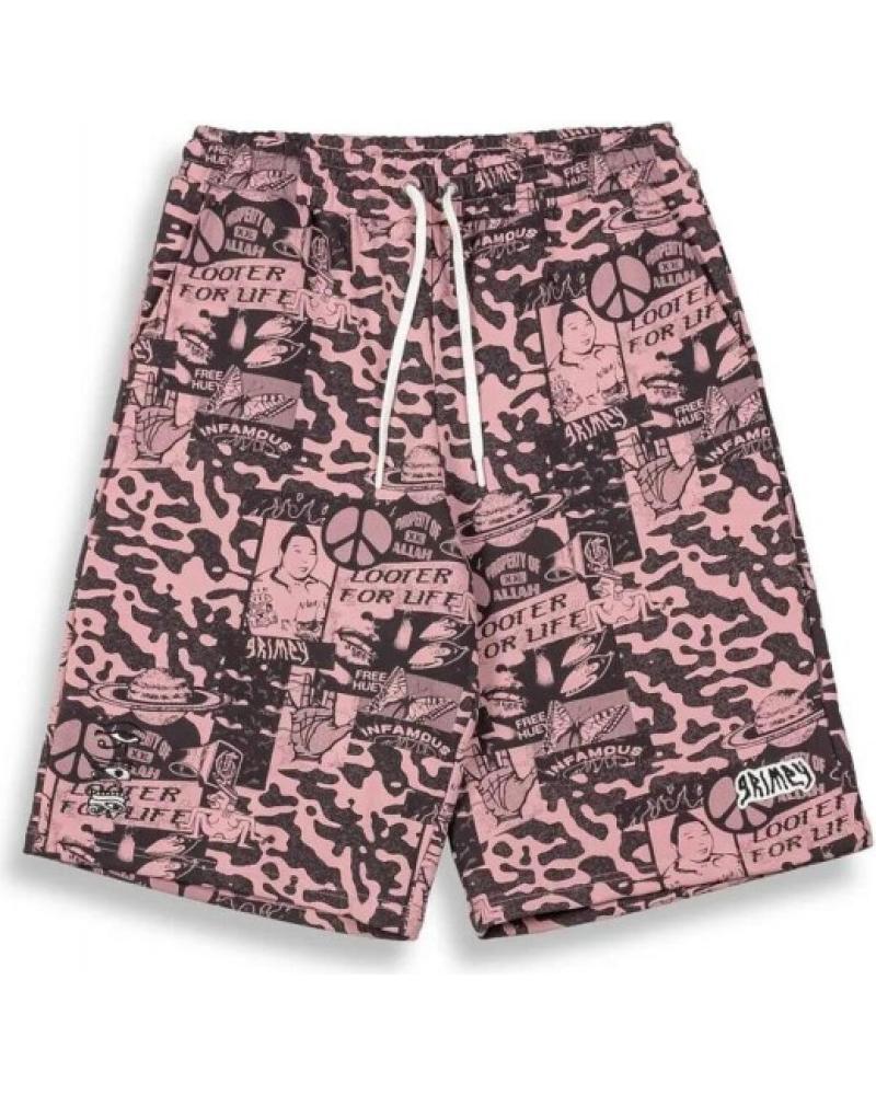GRIMEY PEACE WITHIN ALL OVER PRINT BAGGY SWEATSHORTS ROSA ROSA