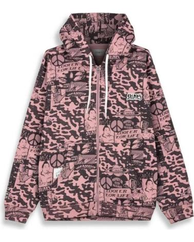 GRIMEY PEACE WITHIN ALL OVER PRINT REGULAR ZIPPER HOODIE PINK ROSA