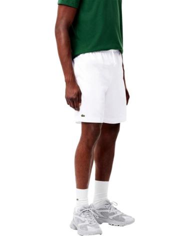 BERMUDA DEPORTIVA LACOSTE RHOMBUS TAFFETA TENIS BLANCA BLANCO