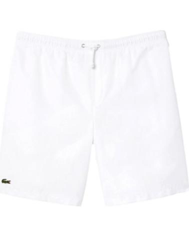 BERMUDA DEPORTIVA LACOSTE RHOMBUS TAFFETA TENIS BLANCA BLANCO