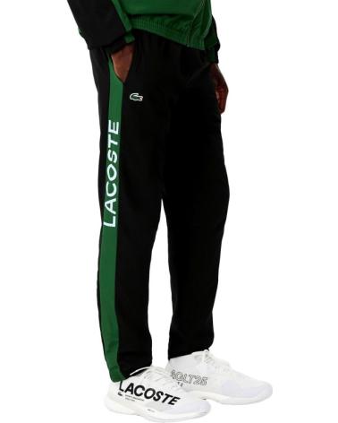 TUTA LACOSTE CON LOGO STAMPATO NERA E VERDE NEGRO