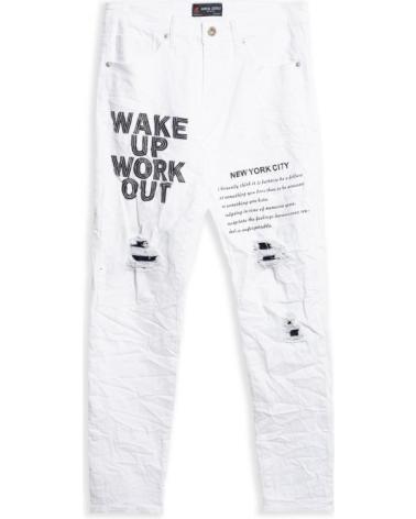 PANTALON BLANC DÉCHIRÉ AREA ZERO WAKE UP POUR HOMME BLANCO