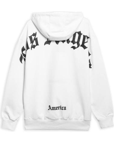 AREA ZERO HOODIE LOS ANGELES BACK LOGO BIANCO BLANCO