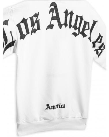 AREA ZERO HOODIE LOS ANGELES BACK LOGO BIANCO BLANCO