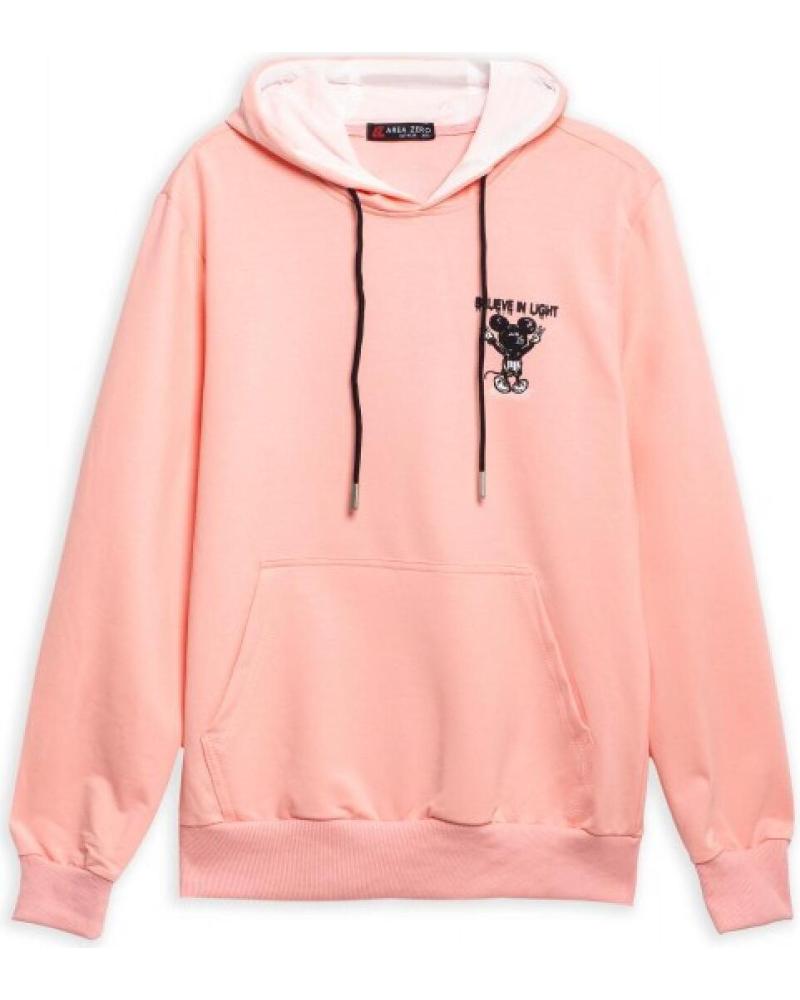 FELPA CON CAPPUCCIO AREA ZERO VICTORY MOUSE ROSA ROSA
