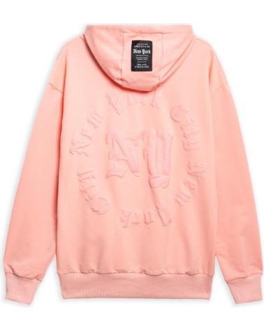 FELPA CON CAPPUCCIO AREA ZERO NY FLOCKED ROSA ROSA