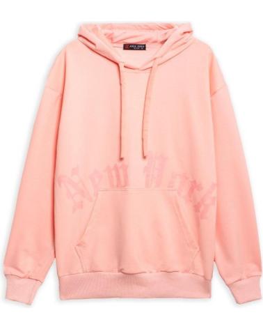 FELPA CON CAPPUCCIO AREA ZERO NY FLOCKED ROSA ROSA
