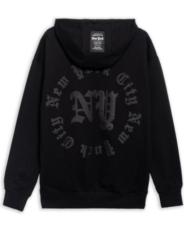 FELPA CON CAPPUCCIO AREA ZERO NY FLOCKED NERA NEGRO
