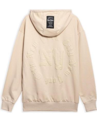 FELPA CON CAPPUCCIO AREA ZERO NY FLOCKED BEIGE BEIGE