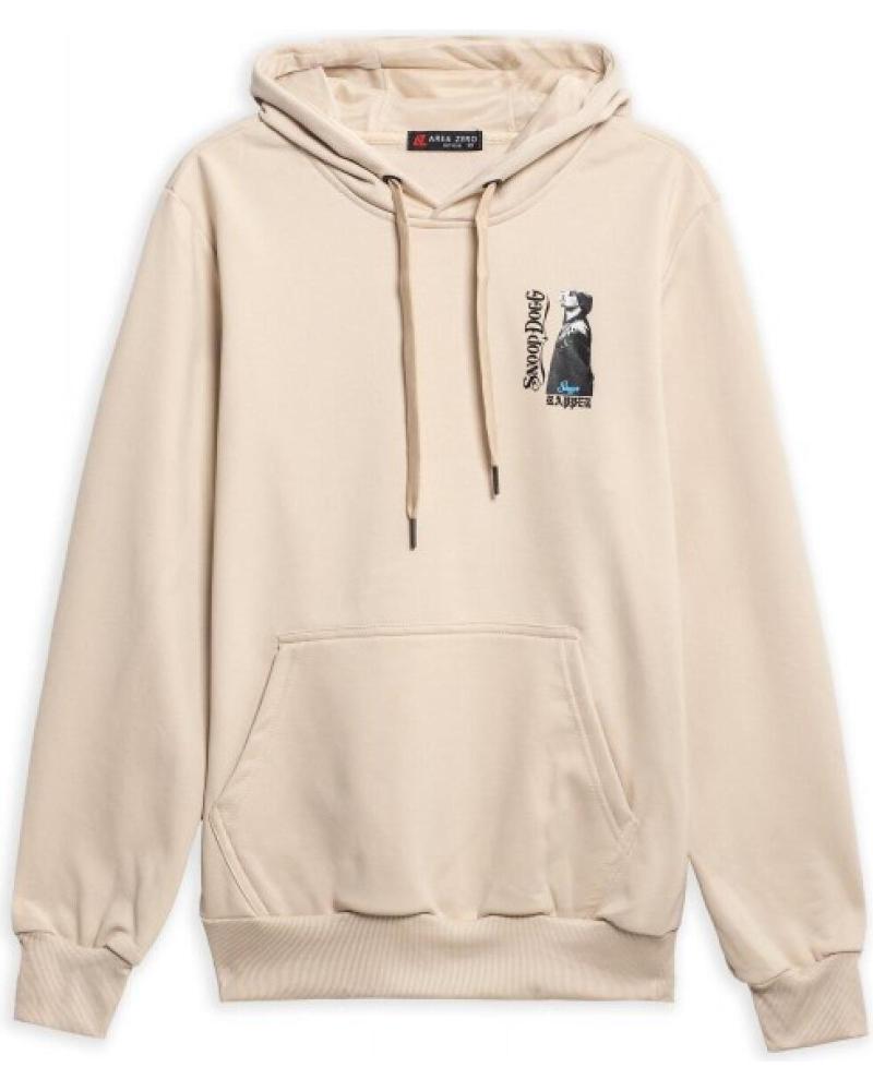 FELPA CON CAPPUCCIO AREA ZERO SNOOP DOGG RAPPER BEIGE BEIGE
