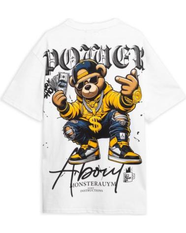 T-SHIRT OVERSIZE BLANC AREA ZERO POWER BEAR BLANCO