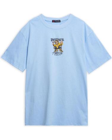 T-SHIRT OVERSIZE BLEU CIEL AREA ZERO POWER BEAR CELESTE