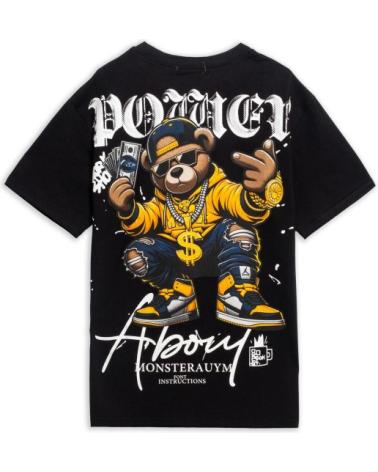 T-SHIRT OVERSIZE NOIR AREA ZERO POWER BEAR NEGRO