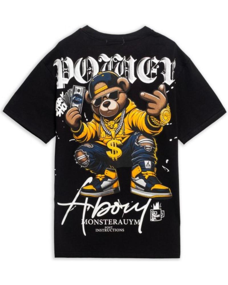 T-SHIRT OVERSIZE NOIR AREA ZERO POWER BEAR NEGRO