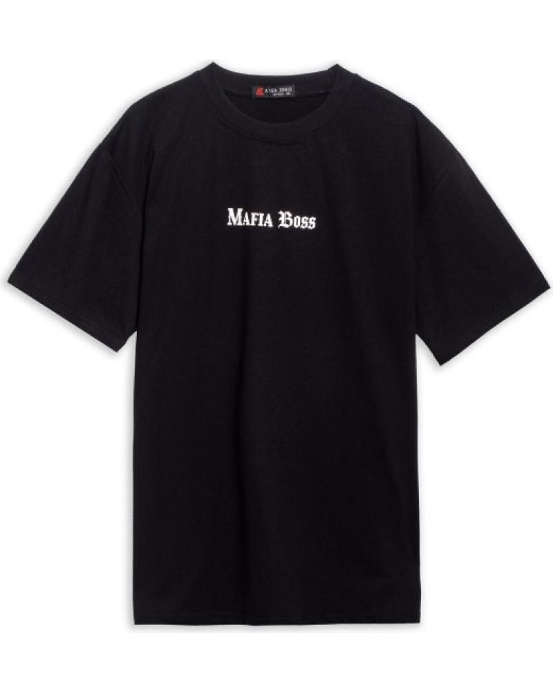 AREA ZERO T-SHIRT OVERSIZE MAFIA BOSS NOIR NEGRO