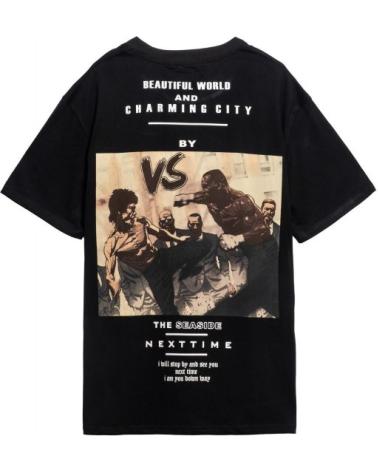 AREA ZERO T-SHIRT NOIR OVERSIZE FIGHTERS TEE NEGRO